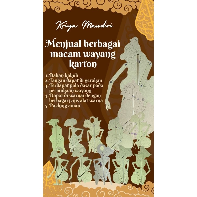 wayang polos 150 pcs | prakarya edukasi anak TK SD SMP SMA