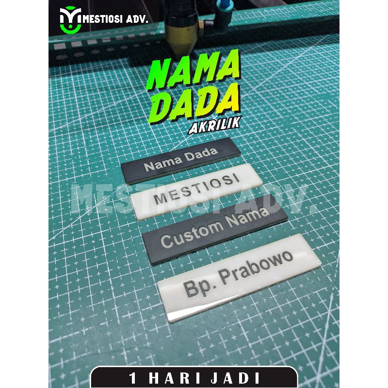 

NAMA DADA AKRILIK | NAME TAG AKRILIK | NAMA DADA CUSTOM | MESTIOSI