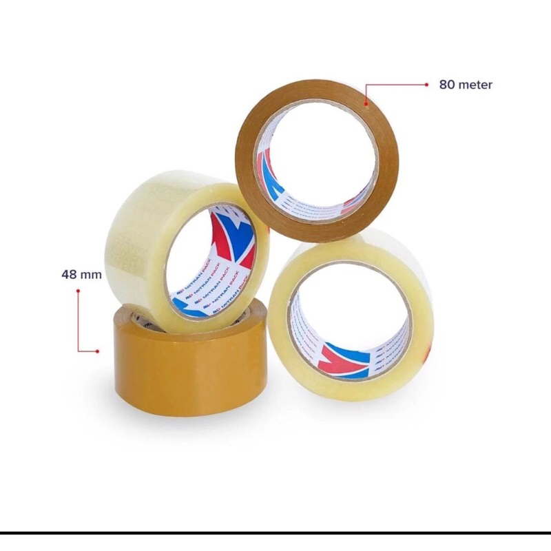 

Lakban Bening / Coklat 90 yard FULL x 48 mm / 2 inch Mitran Pack - Cokelat
