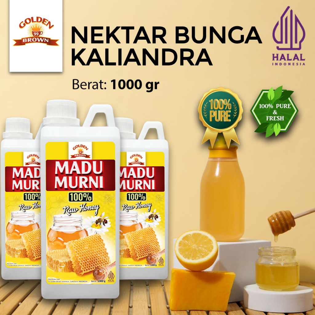 

Madu Asli Murni Golden Brown Varian Kaliandra 1000 Gr (1Kg) 100% Pure Natural Raw Honey