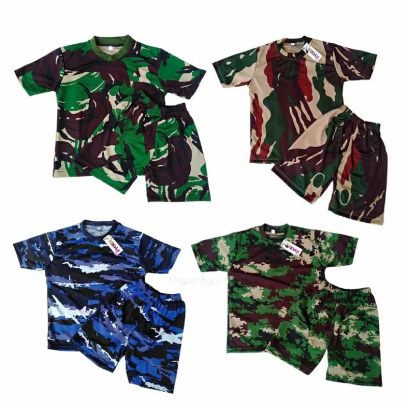 Setelan Anak Baju Loreng TNI / Setelan anak TNI / Kaos loreng anak