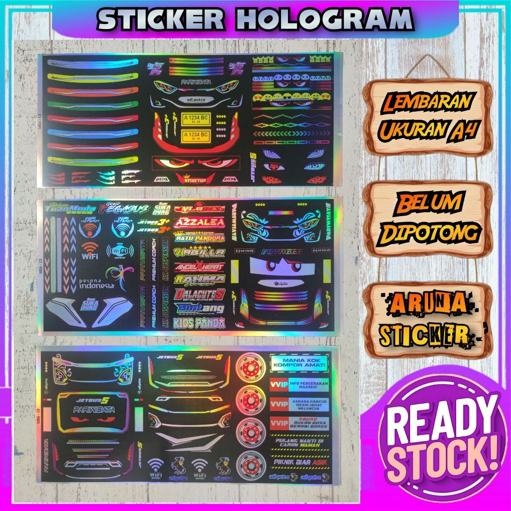 

Sticker Miniatur Bus Aksesoris Bahan Hologram Ukuran A4 / Aksesoris Miniatur Bus