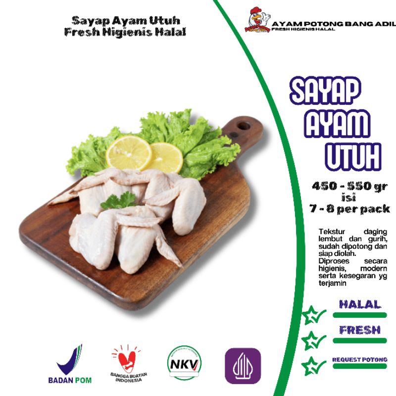 

Sayap Ayam Utuh 550 gr Fresh Higienis Halal