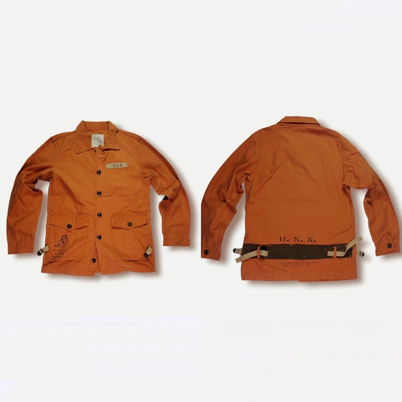 Aspesi Blu US Navy Vintage Service Mens Brick Custom M-65 Military Field Jacket