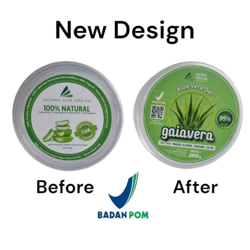 Gel Lidah Buaya Asli Halal BPOM Untuk Wajah dan Rambut 100% Aloe Vera Organik- Asli dari Pelepah Lid