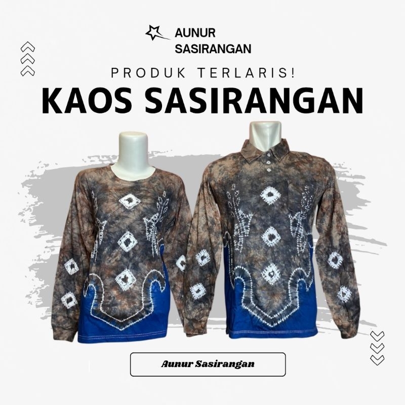 KAOS SASIRANGAN Kerah/Lengan Panjang COTTON COMBED Pria & Wanita