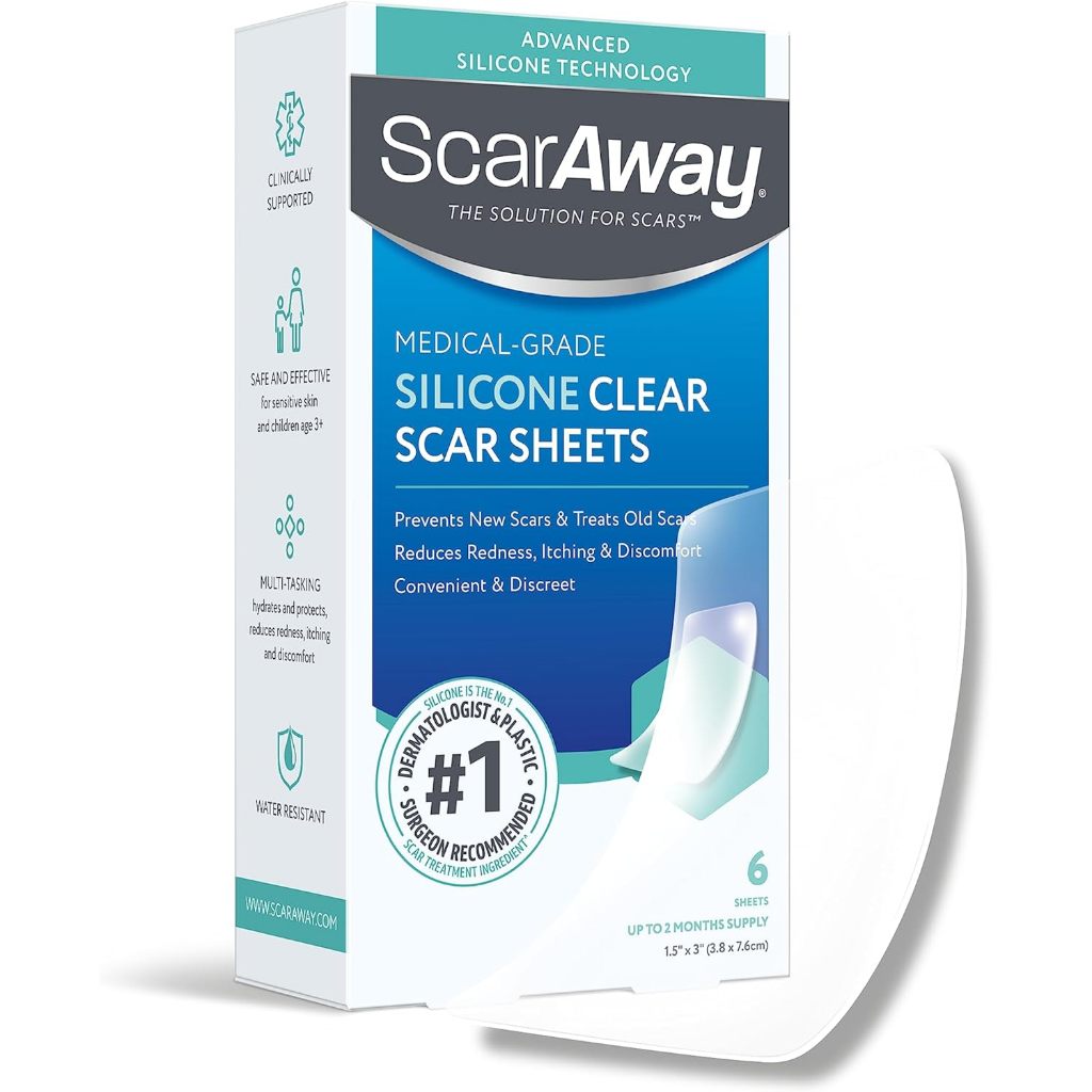 Scaraway medical grade silicone scar gel and scar sheet