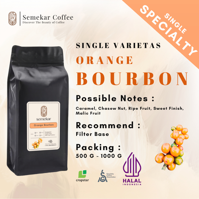 

Semekar Coffee - Orange Bourbon Kopi Natural Process Roasted Beans - 500G & 1000G