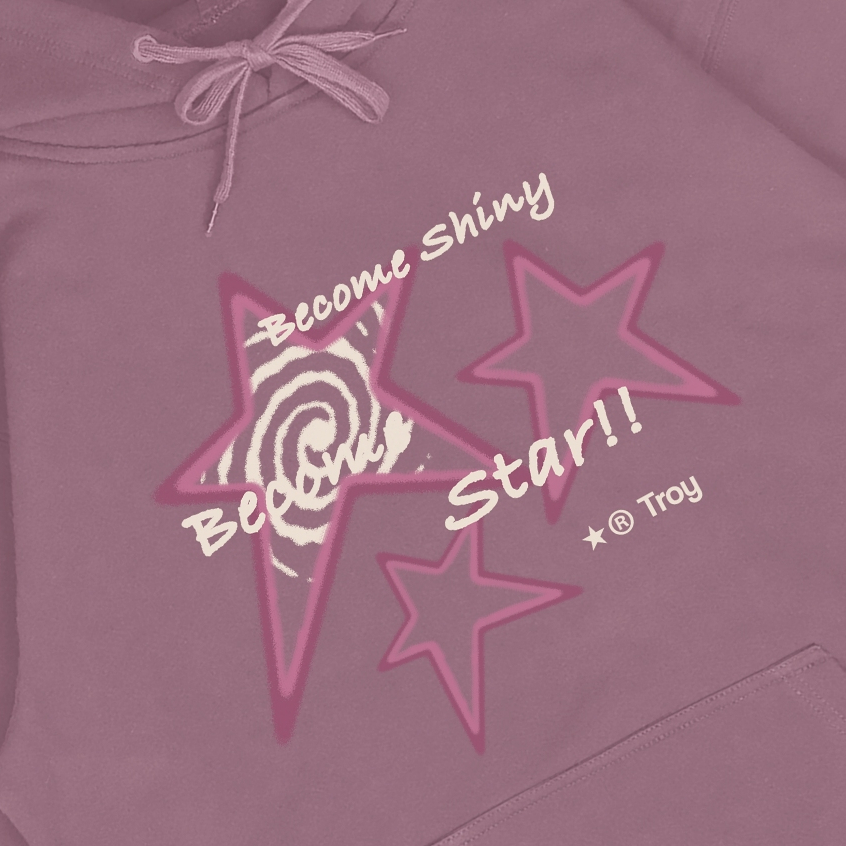 Troy Company Pullover Hoodie Taro Purple Shiny Star - Jaket Jumper Hoodie Ungu Taro KH 3012