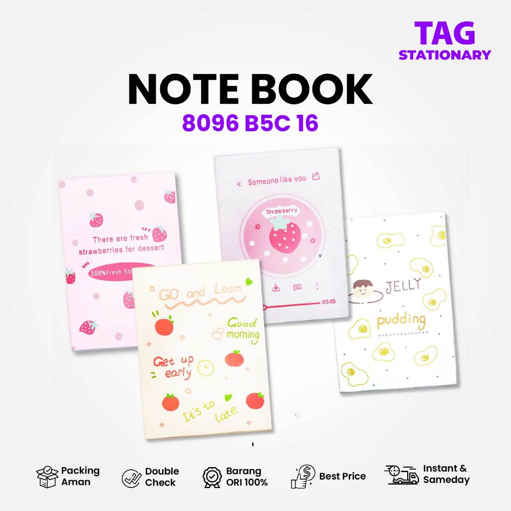 

GREEBEL Buku Tulis / Note Book 8096 B5C 16 / Buku Tulis Lucu Timur Agung Grosir