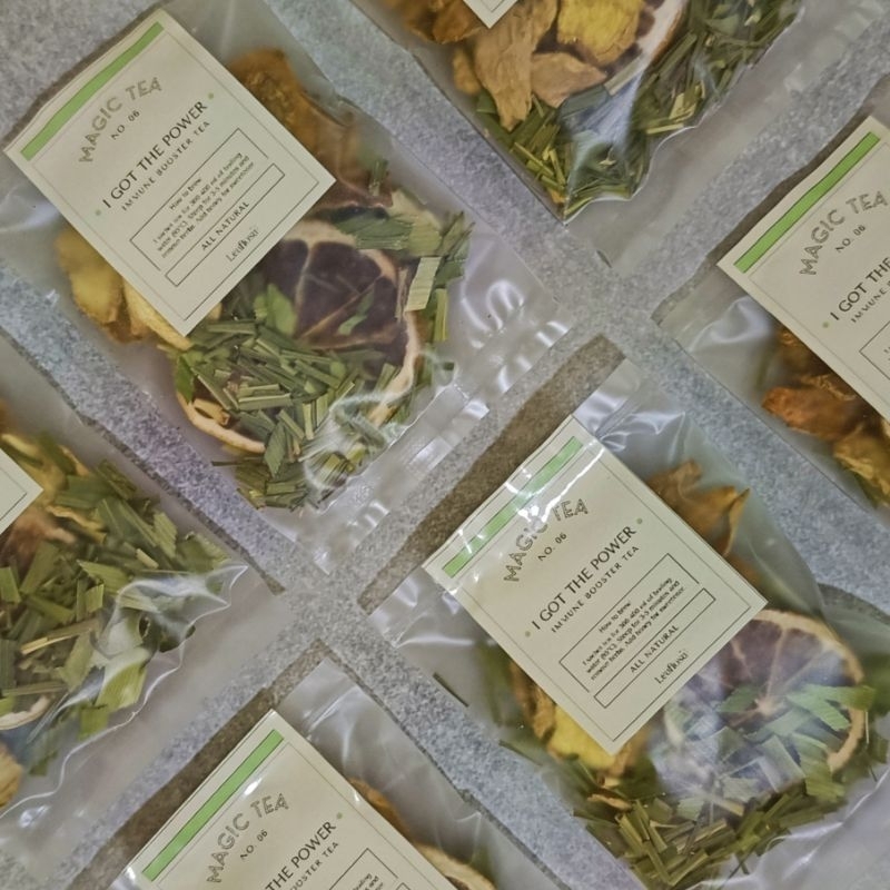 

Immune Booster Tea "I Got The Power" | Jahe Kunyit Sereh Pandan Lemon | Ramuan JSR | Wellness Tea | Teh Jahe Lemon | Flower Tea | Tea & Tisane Blend
