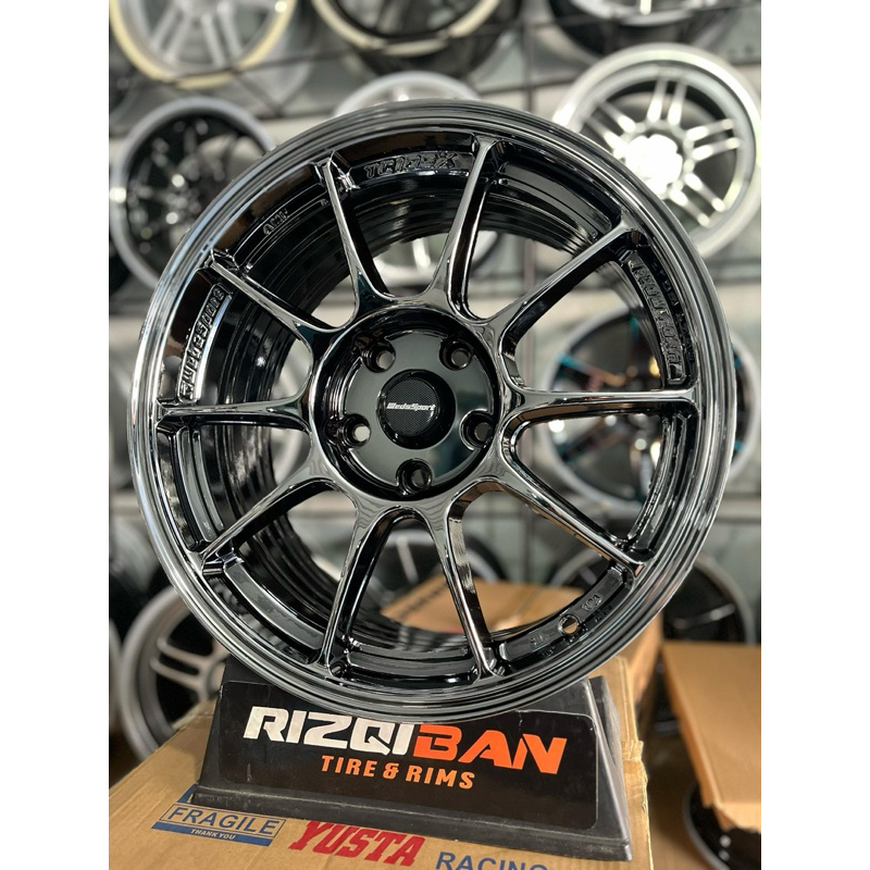velg wedsport tc105 r17 black chrome pcd 5x114 kondisi baru