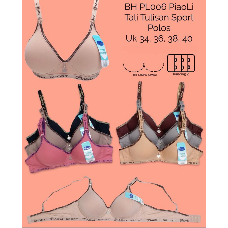 (1pcs) BH gadis BRA wanita cewek PIAOLI sport 003 006 tanpa kawat original TERMURAH