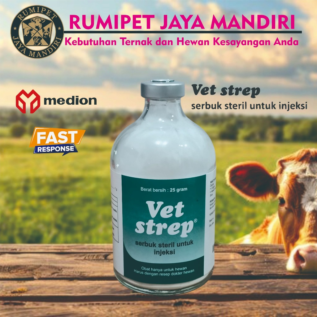 Vet Strep 25 gram (Antibakteri Spektrum Luas)