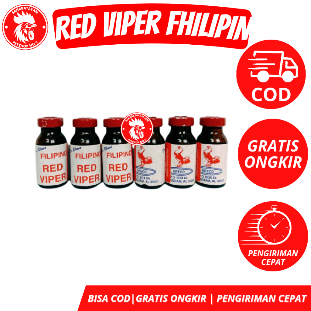 Red Viper Ayam Filipin Doping Ayam Aduan Laga Pencegah Syok Ayam