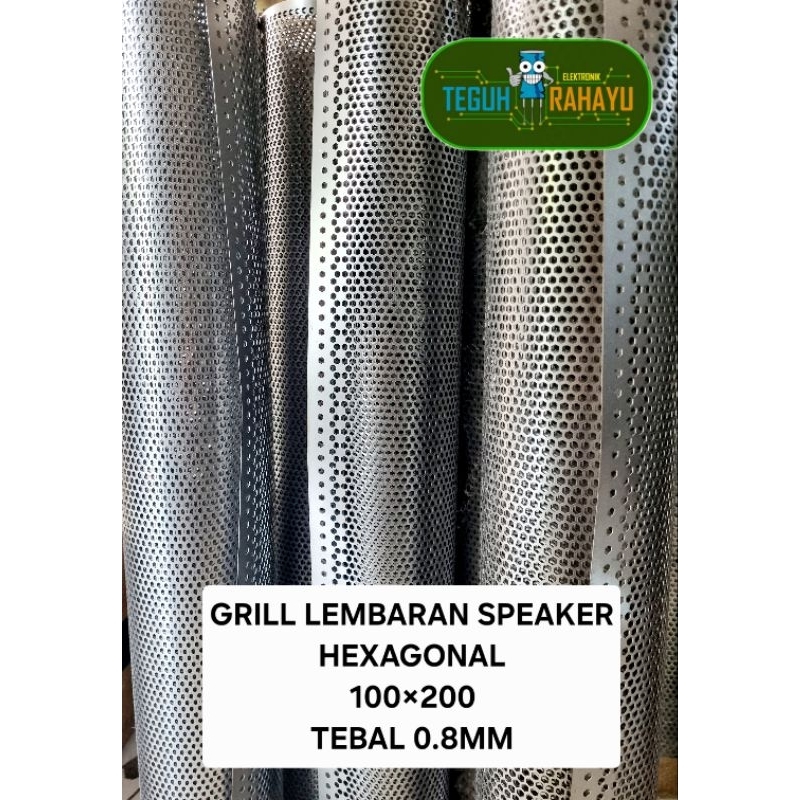 (100 × 200) GRILL PLAT SPEAKER HEXAGONAL - RAM SPEAKER - GRILL SPEAKER LEMBARAN