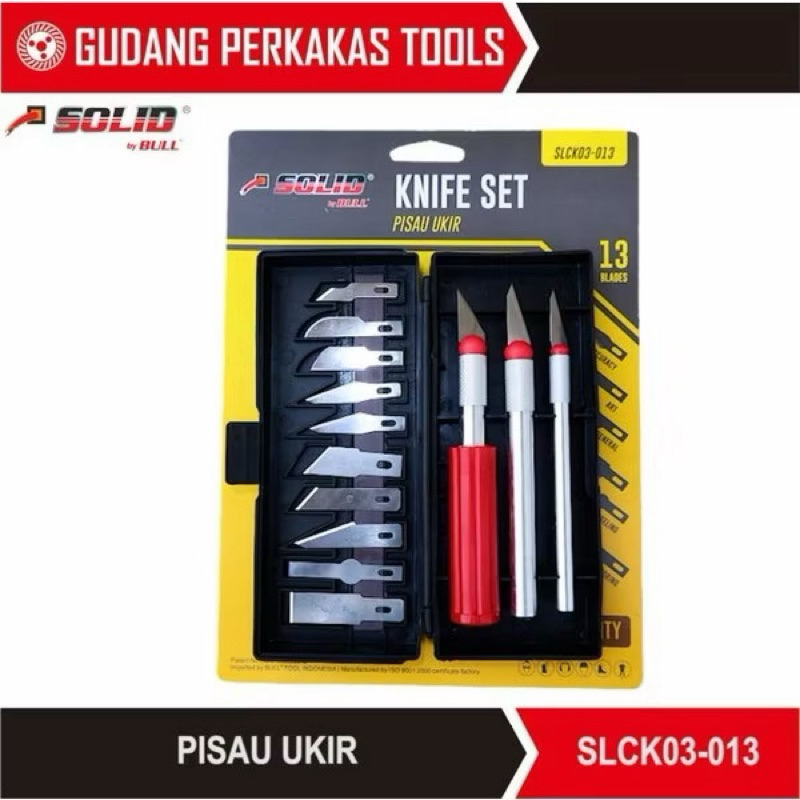 

Bull Pisau Ukir Set 13 pcs Alat pahat Kayu Cutter Hobby SOLID