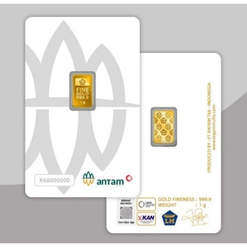 EMAS ANTAM/LOGAM MULIA 1 GRAM BERSERTIFIKAT ASLI