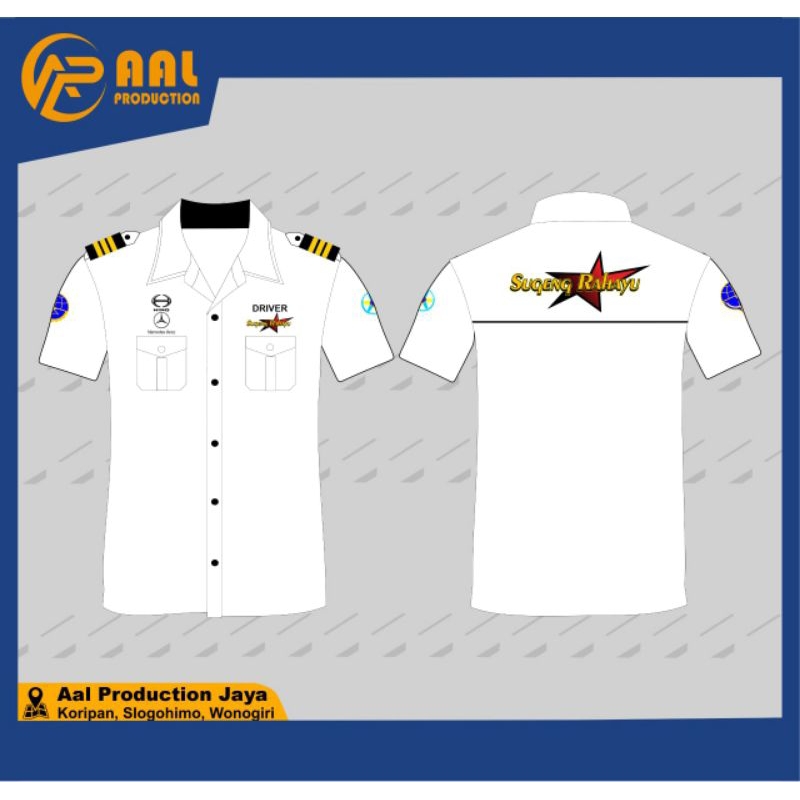 KEMEJA SUGENG RAHAYU LOGO BINTANG FULL BORDIR LENGAN PENDEK