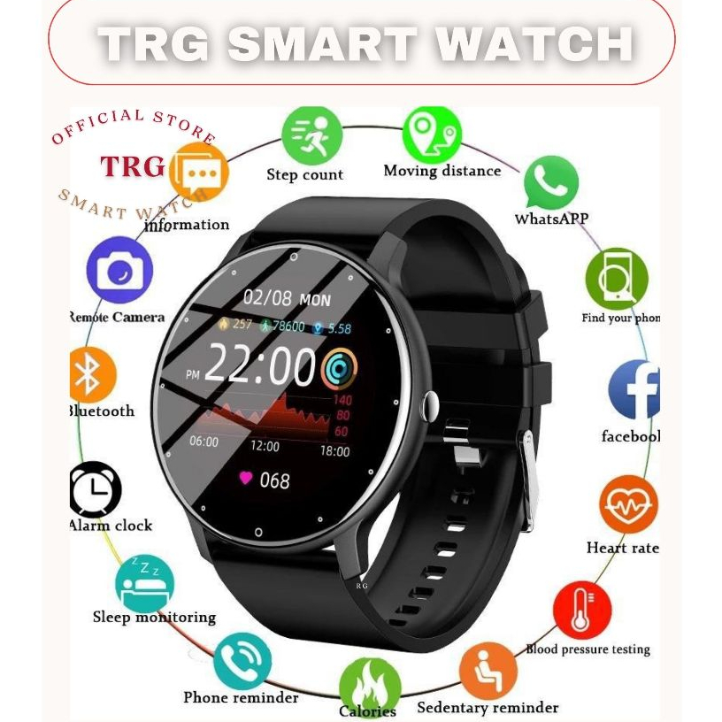 TRG SmartWatch ZL02D Layar Terang 1.28'' Anti Air IP67 Olahraga Pemantauan Tidur dan Detak Jantung