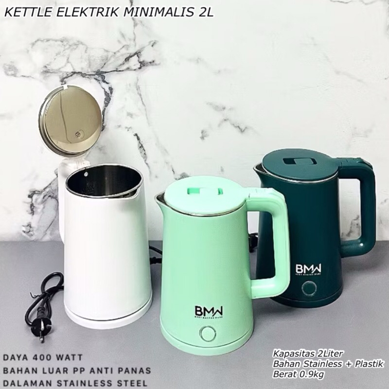 KETTLE ELEKTRIK MINIMALIS 2 LITER || KETTLE LISTRIK PEMANAS AIR || TEKO PEMANAS AIR MINUM