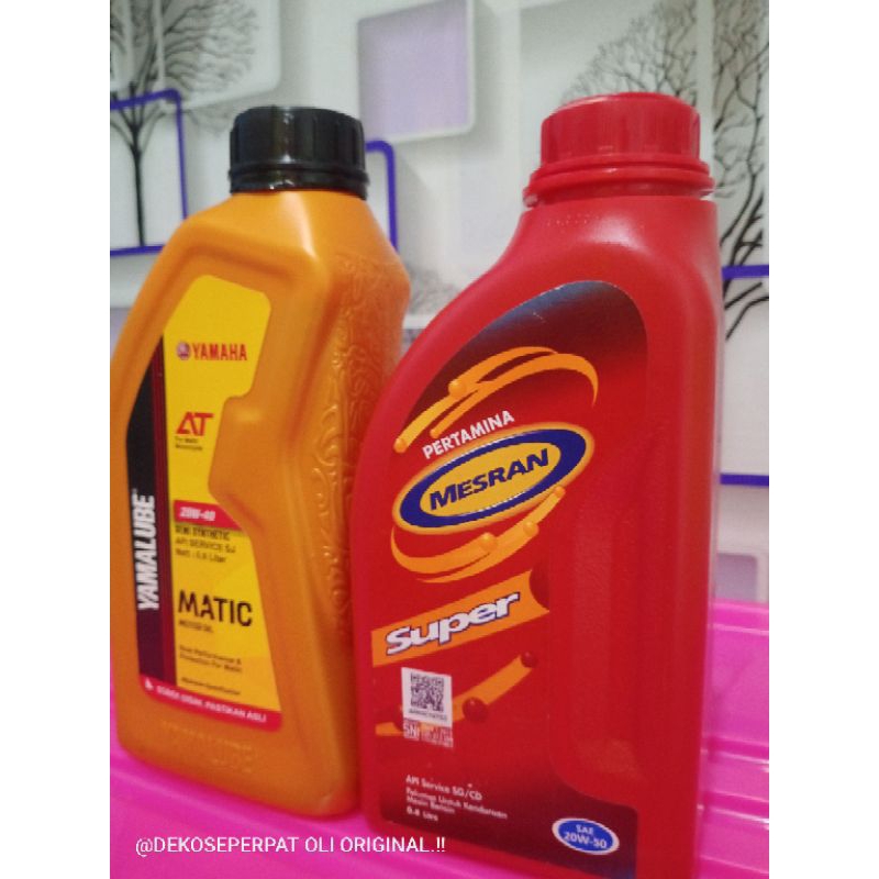 MESRAN SUPER 800ML MESIN MOTOR BEBEK 4TAK SAE 20W-50 UKURAN 0, 8 LITER. UNTUK SEMUA JENIS MOTOR OLI 