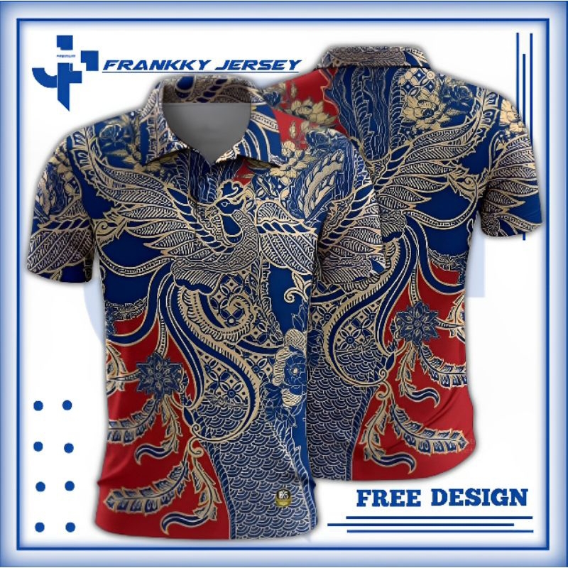 KAOS POLO BATIK FULL PRINTING KUALITAS PREMIUM