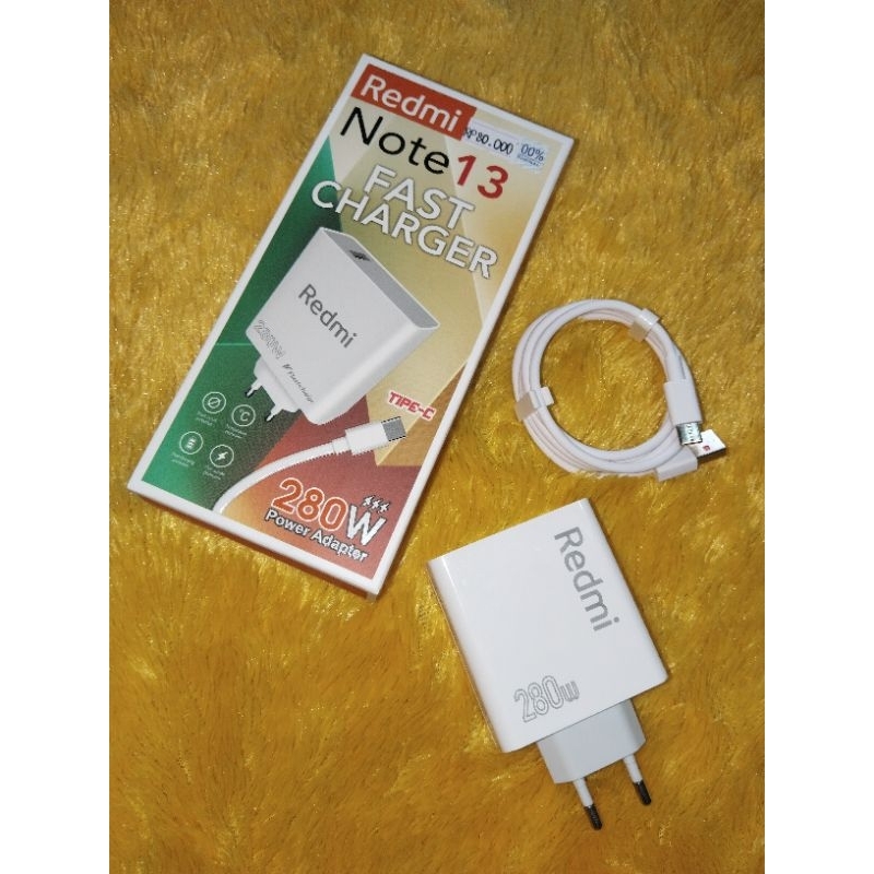 CHARGER REDMI ORIGINAL REDMI NOTE 13 SUPER VOOC 280w ADAPTOR+KABEL TYPE C