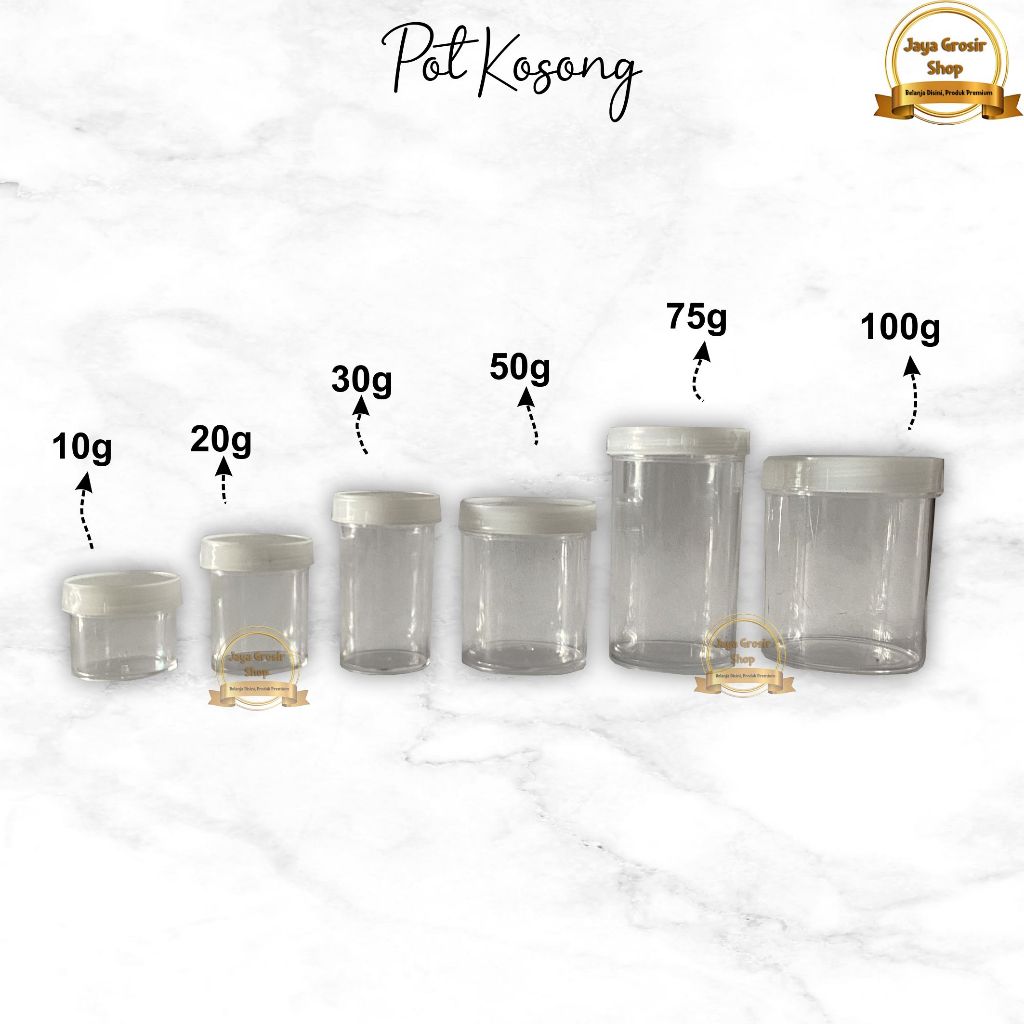 Pot 10g 20g 30g 50g 75g 100g / Bubuk kecil / tempat krim / Pot Kosong / Pot Kapsul Pot Urin
