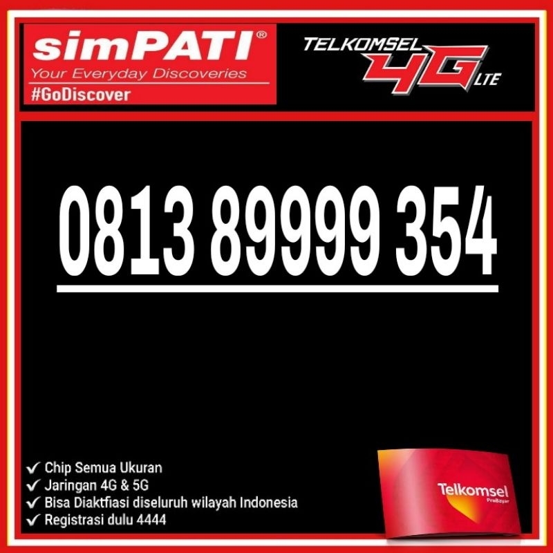NOMOR CANTIK TELKOMSEL SIMPATI 4G LTE SERI 354