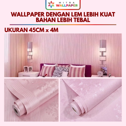 Welpeper Dinding Kamar Tidur Walpaper Dinding Kamar Aesthetic Warna Pink Daun Dinding Wallpaper