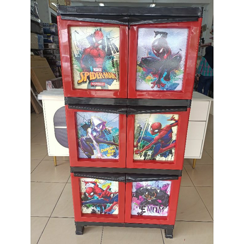 NAPOLLY Lemari Plastik 2 Pintu - Lemari Pakaian 3 Rak