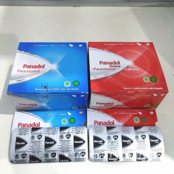 READY NEW PANADOL BIRU DAN PANADOL MERAH / EXTRA / 1BOX