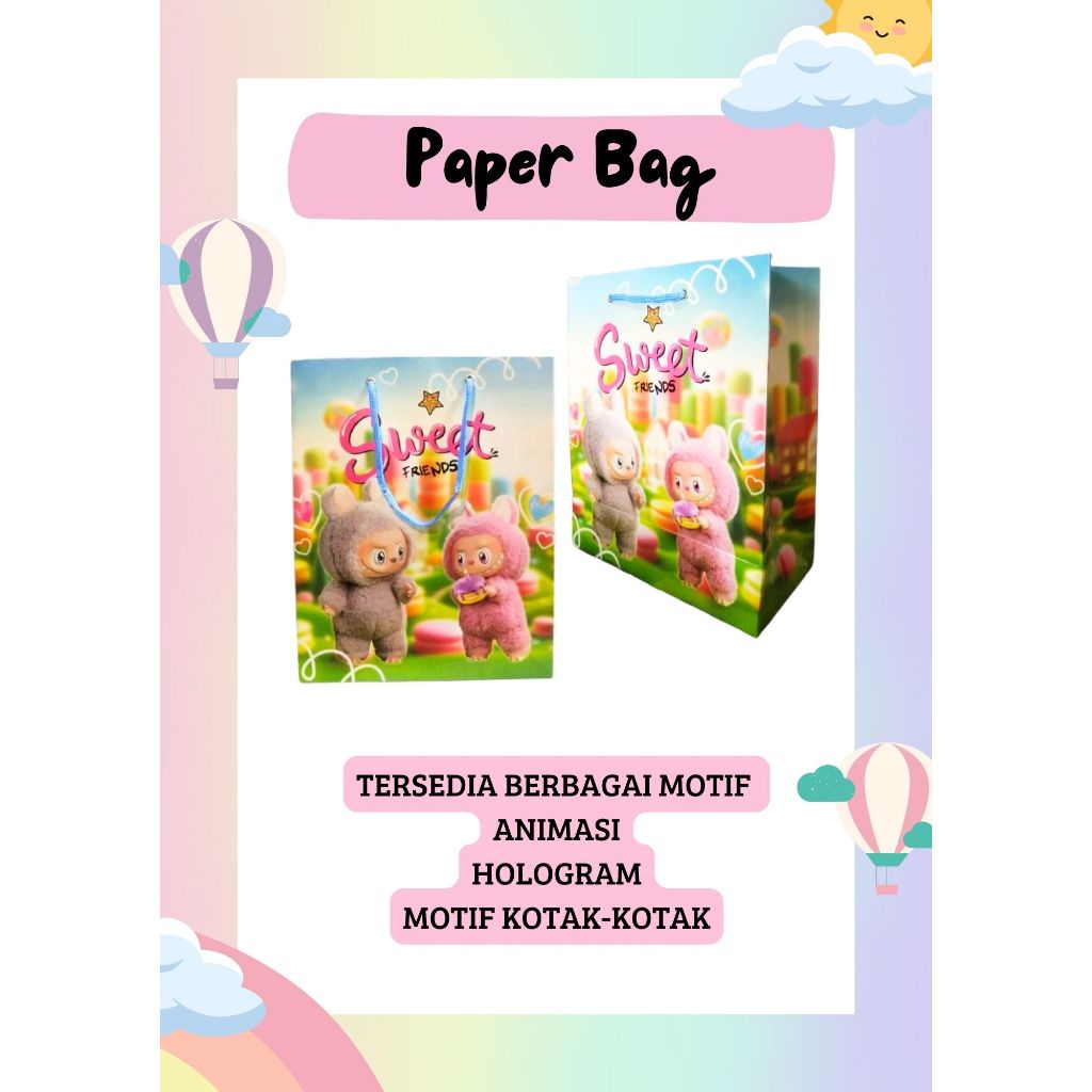 

1 PCS - PAPER BAG Tersedia Berbagai Motif Karakter SIZE 32X26,5X13 - TAS SOUVENIR