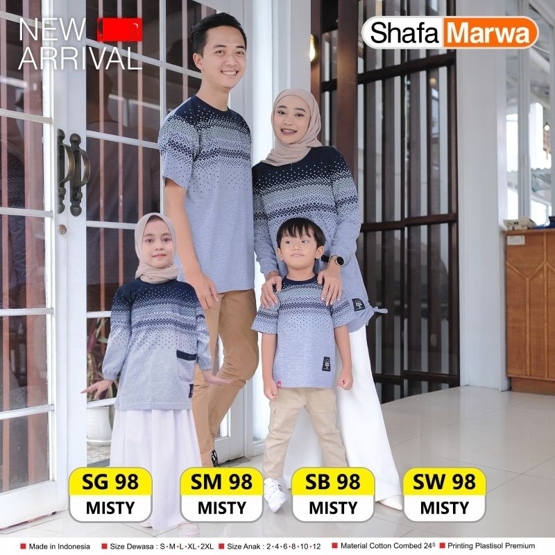 Shafa Marwa Kaos Couple Ayah & Ibu Series 98 Misty/Kaos Couple/Kaos Olahraga/Kaos Seragam