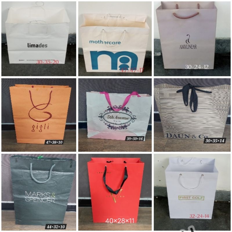 

TAS PB G - SHOPPING BAG PAPER BAG HM STADIVARIUS ZARA UNIQLO POLO UNDER ARMOUR MOTHERCARE ADELE UNIQLO ADA YG DR JEPANG