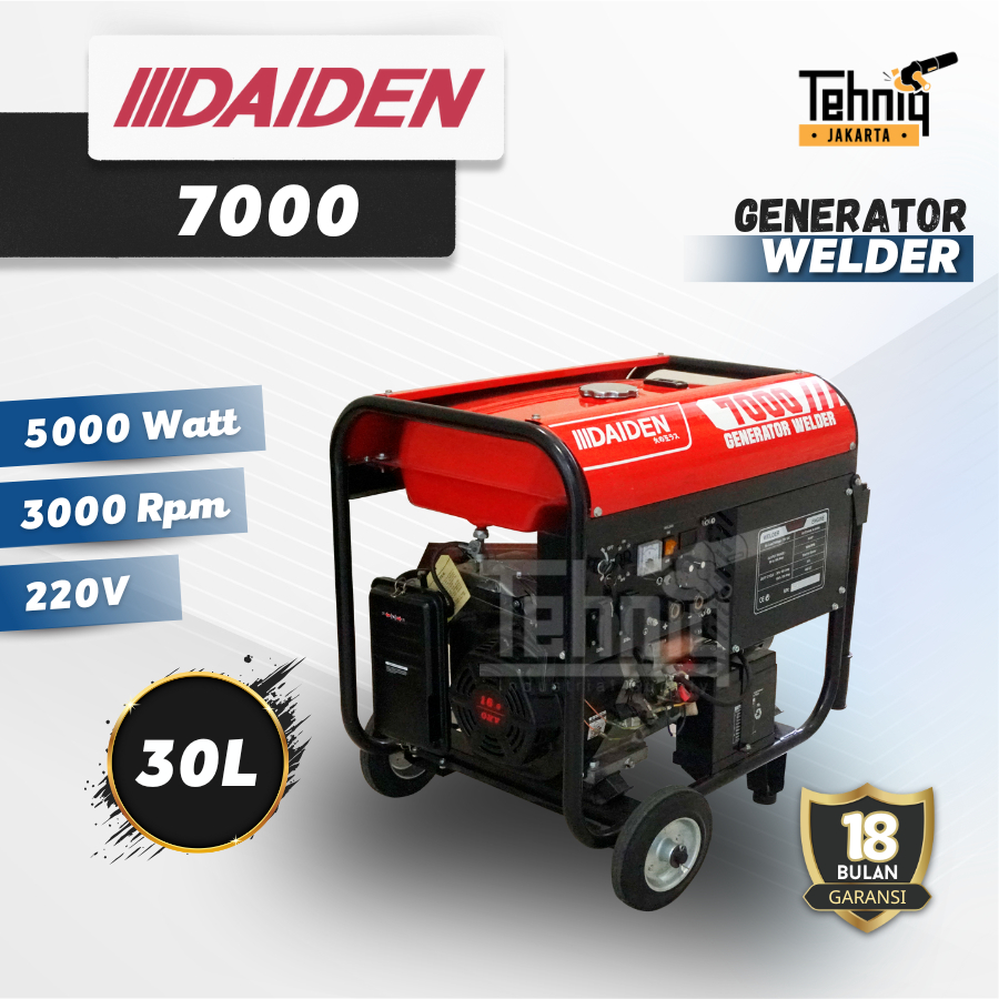 DAIDEN GENERATOR WELDER 7000 Mesin Las Genset Listrik 5000 Watt / Genset Daiden 7000 1 Phase