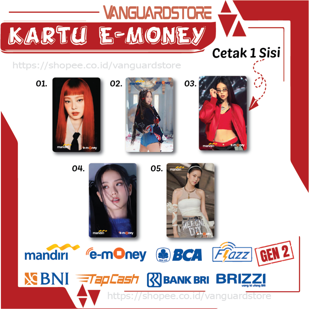 KARTU E MONEY E TOLL KPOP MEMBER BLACKPINK 2 EMONEY MANDIRI FLAZZ BCA BNI TAPCASH BRIZZI BRI