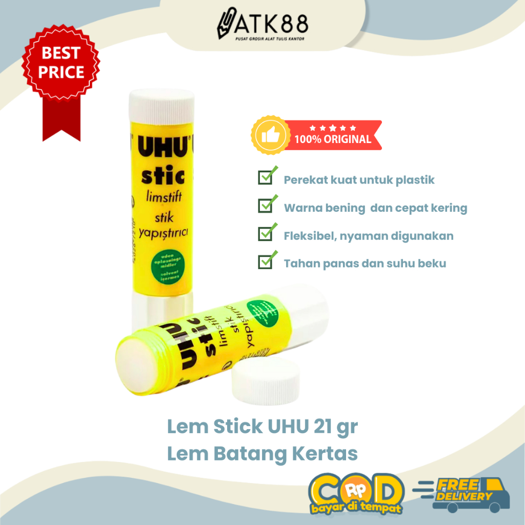 

[ATK88] Lem Stick UHU 21 gr - Lem Batang Sedang UHU 21 g