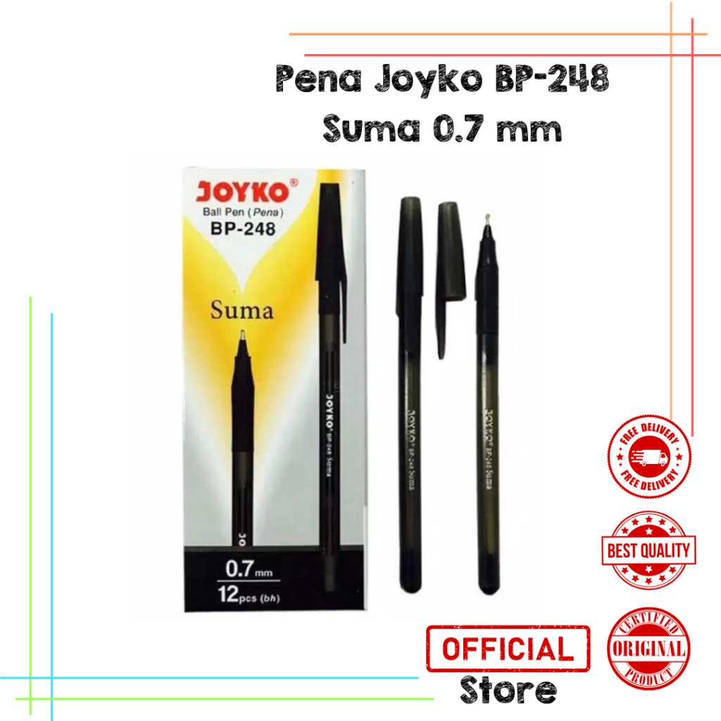

Ball Pen Pulpen Pena Joyko BP-248 Suma 0.7 mm 1 Box 12 Pcs