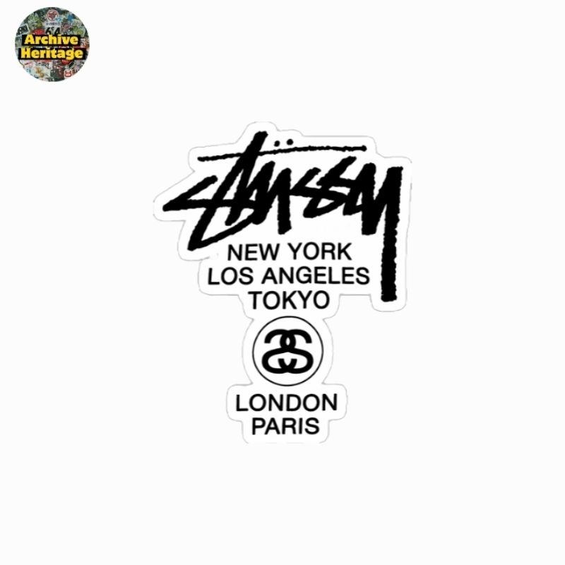 

sticker Stussy new york los angels tokyo london paris logo stiker