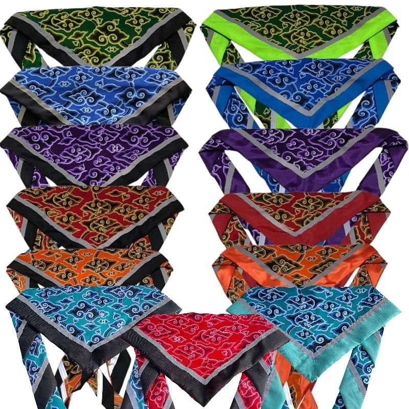 scraf pramuka mega mendung | scraf mega mendung list hitam | scraf pramuka | scraf batik