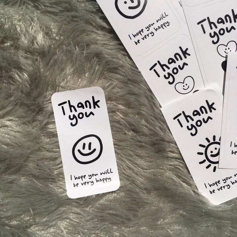 

20pcs Black & White Sticker Thank You / Packing Sticker / Sticker Seal / Seal Packing Thank You