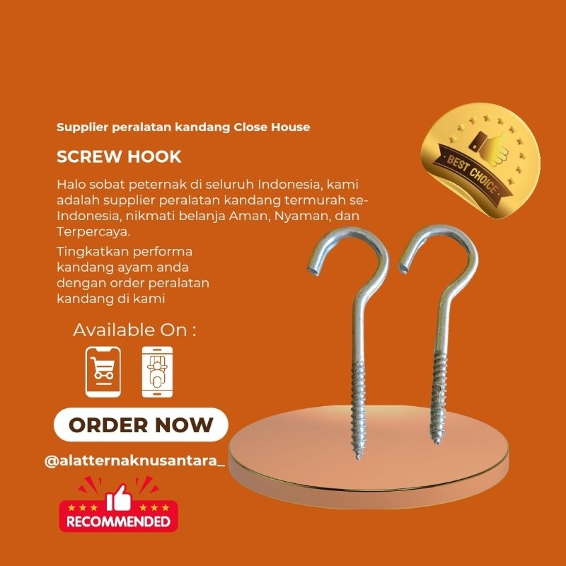 screw sekrup skrup hook curtain gantung baut besi tanda ?