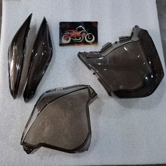 MIKA KACA LAMPU DEPAN + MIKA SEIN + MIKA SPEEDOMETER BEAT KARBU 1 SET SMOKE RIBEN ZORO