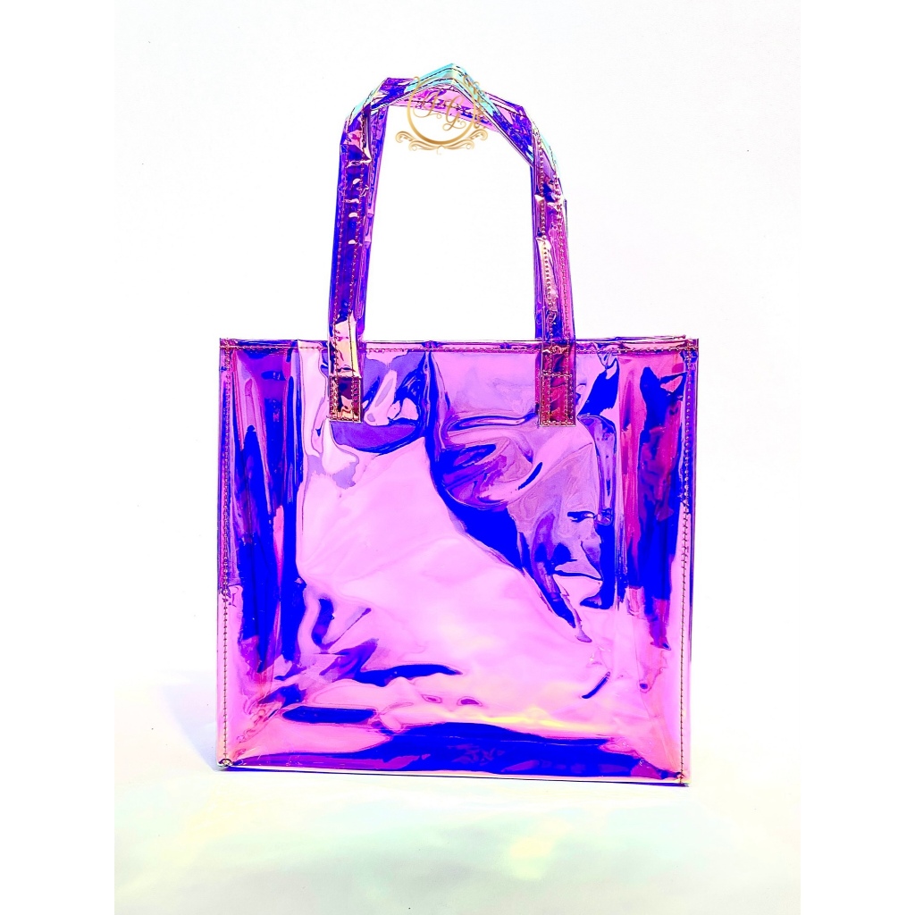 Tas Glossy Full Mika Size Besar Tote Bag Hologram / Tas Hologram