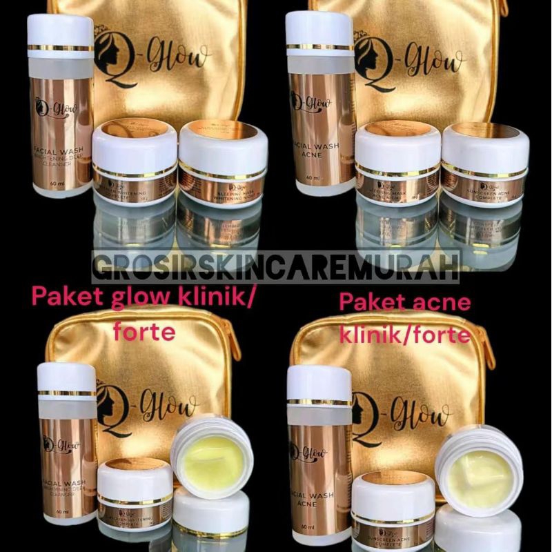 Qglow/Qglow skincare BPom/Skincare Qglow paket wajah Qglow skincare