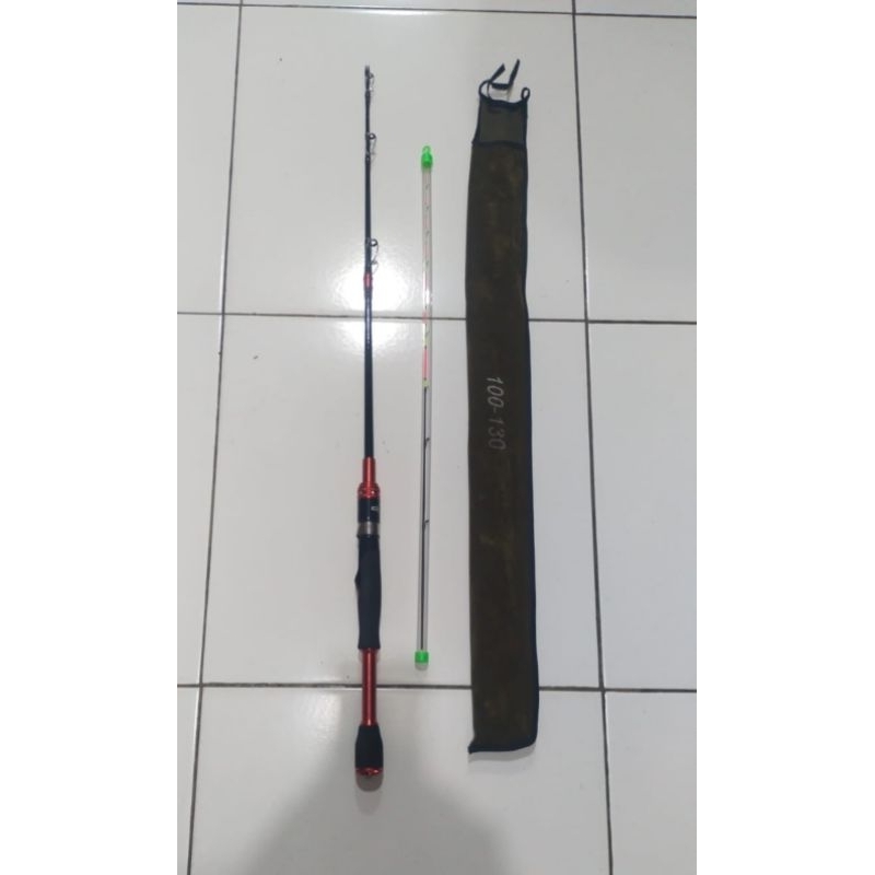 joran udang super lentur sambung dua zoom 100-130cm hoox monster galah