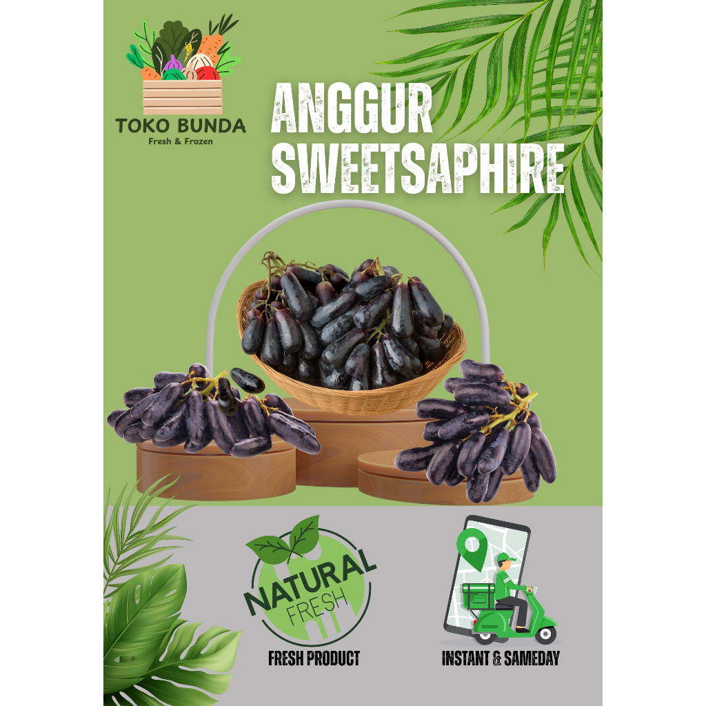 

Anggur Sweet Sapphire Anggur Moondrop Anggur Jari Import Premium Manis Seedless Tanpa Biji