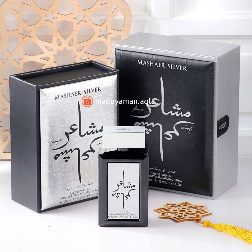 Parfum Oud Elite Mashaer Gold/Silver EDP 100ml Asli Riyadh Arab Saudi Parfum Unisex Fragrance Parfum